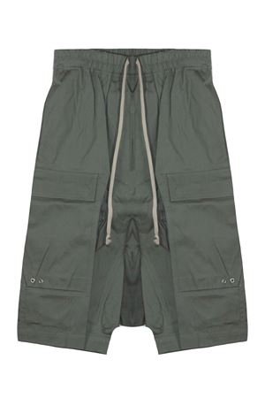 Pantaloncini cargo in cotone verde RICK OWENS | RU01F2389TE35
